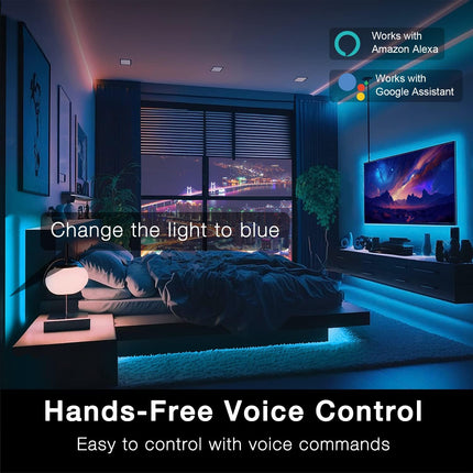 Smart LED Strip Lights 100ft – Color Changing, App & Voice Control