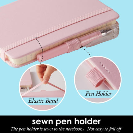 Small Notebook Journal with Pen – Mini Pocket Notepad for Women, Pink, Yellow, Blue