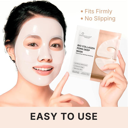 Bio Collagen Face Mask – PDRN & Hyaluronic Acid, Deep Hydrating, 4 Pack