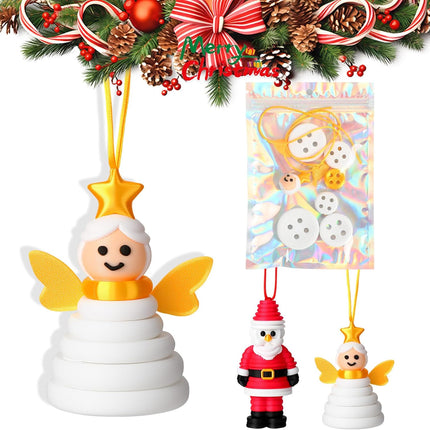 DIY Christmas Button Ornament Kit – Angel Craft Set for Fun Holiday Decorations