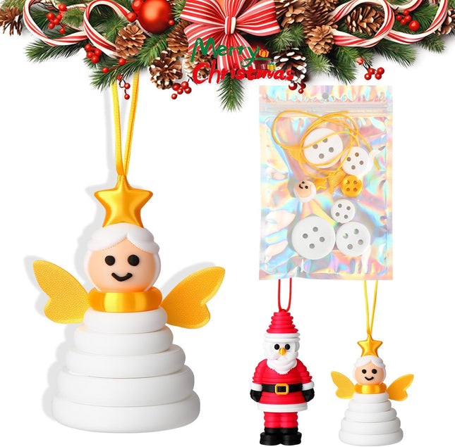 DIY Christmas Button Ornament Kit – Angel Craft Set for Fun Holiday Decorations