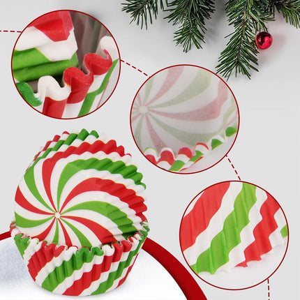 600PCS Christmas Candy Cupcake Liners – 12 Styles Holiday Baking Cups
