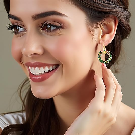 10 Pairs Christmas Hoop Huggie Earrings – Christmas Tree, Bells & Stud Earrings for Women