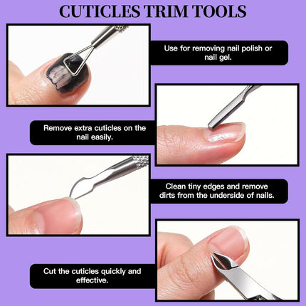 Nail Prep Care Kit, Manicure Pedicure Set with Nail Files, Buffers, Cuticle Nippers & Tools