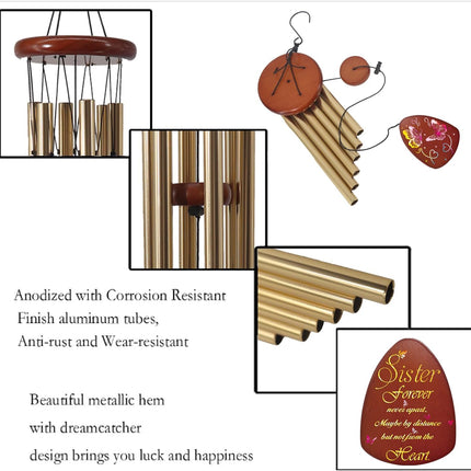 Sister Gift Wind Chimes, Butterfly Birthday & Wedding Gift for Sister-in-Law