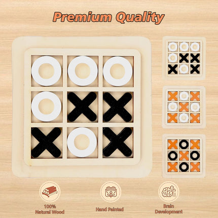 Wooden Tic Tac Toe Game – XO Board, Family & Educational Toy, Random Color