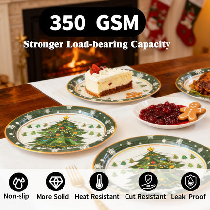 40PCS Christmas Plates & Napkins – Disposable Xmas Tableware for 20 Guests