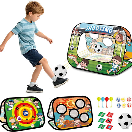 5-in-1 Bean Bag Toss Game for Kids, Indoor Outdoor Carnival Party Toy Ages 3-8