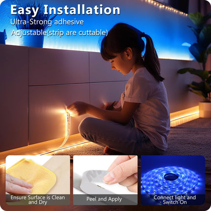 Smart LED Light Strips 110ft Music Sync RGB Lights for Bedroom Home Decor