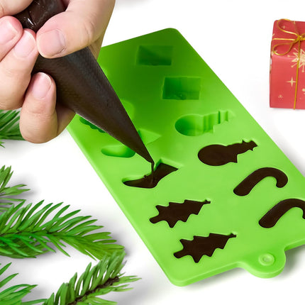 6-Pack Christmas Silicone Molds – Santa, Tree, Snowman & Gingerbread Shapes