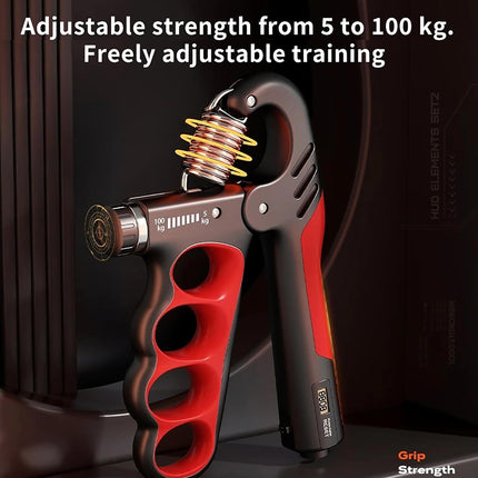 Hand Grip Strengthener with Adjustable Resistance & Digital Counter for Athletes