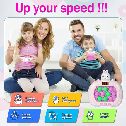 Fast Push Pop Game – Light-Up Handheld Fidget Toy for Kids 3–12 (Rabbit)
