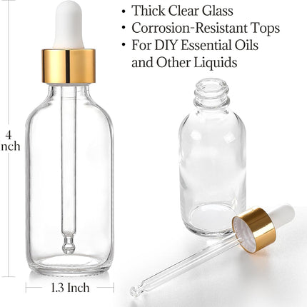 4PCS 30ml Glass Dropper Bottles with Funnel & Labels for Essential Oils