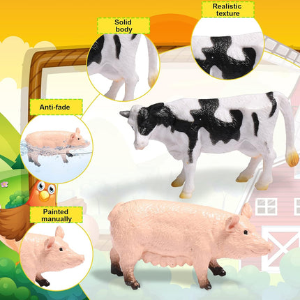 16 Pcs Animal Figurines by Namalu – Jungle & Farm Animals for Cake Toppers & Parties