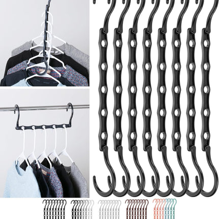 8 Pack Space Saving Hangers Magic Cascading Closet Organizer 360° Rotating