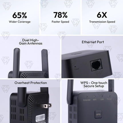 2026 WiFi Extender Signal Booster, Covers 10000 Sq.ft, 80 Devices Support