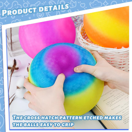 8.5" Inflatable Rubber Playground Ball with Pump – Kickball, Dodgeball, Four Square
