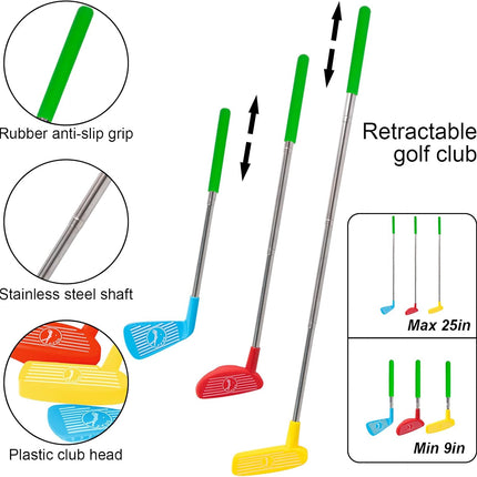 Toddler Golf Set – Retractable Clubs for Kids 2-5, Indoor & Outdoor Fun