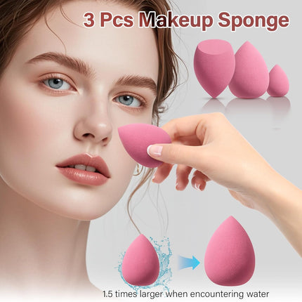 26Pcs Professional Makeup Brush Set, Foundation, Blush, Eyeshadow Brushes & Sponges