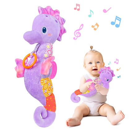 Baby Girl Musical Plush Toy – Rattle Stuffed Animal for 0–6 Months