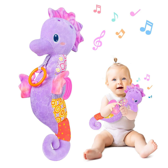 Baby Girl Musical Plush Toy – Rattle Stuffed Animal for 0–6 Months