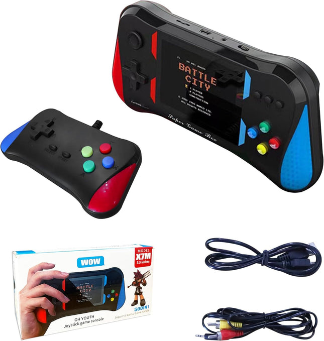 Handheld Game Console for Kids, 500 Retro Games, 3.5” LCD, Rechargeable