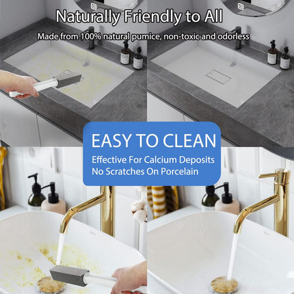 2-Pack Pumice Stone Toilet Cleaner – Extra Long Handle for Bowl Rings