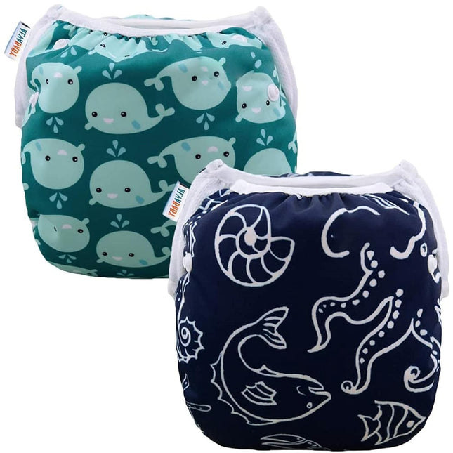Baby & Toddler Swim Diapers – 2pcs Reusable, Adjustable One Size