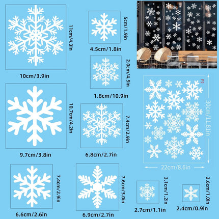 262PCS Christmas Window Clings – Colorful Santa & Snowflake Double-Sided Decals
