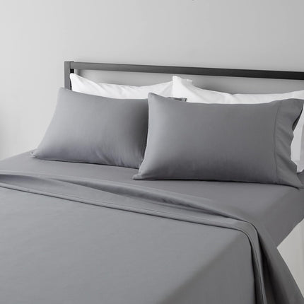 Luxury Microfiber 4 Piece Bed Sheet Set, Soft Wrinkle-Free Deep Pocket Full Gray