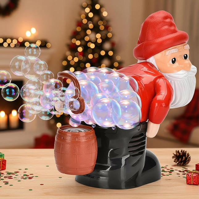 Santa Bubble Butt Blower Musical Toy with Flashing Lights Automatic Bubble Fun