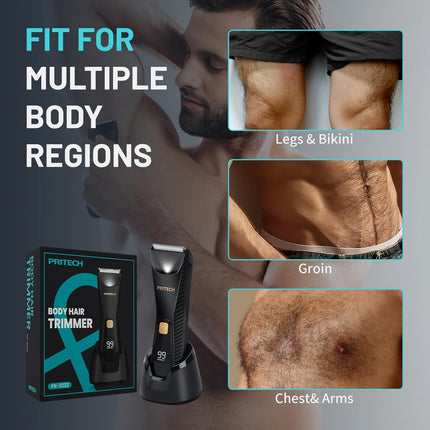 Mens Body Hair Trimmer Waterproof Pubic Ball Shaver Ceramic Blade Razor