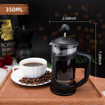 Mini French Press Coffee Maker 12oz 350ml with Stainless Steel Filter Small