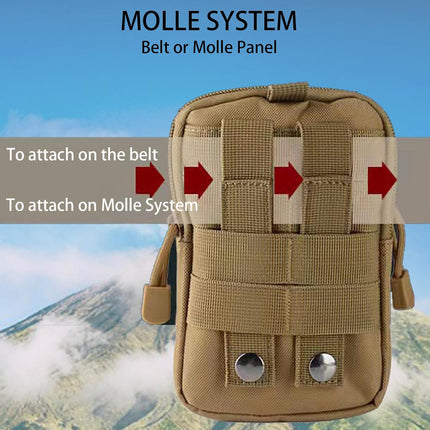 2-Pack Tactical MOLLE Pouches – Universal EDC Waist Bags with Holster