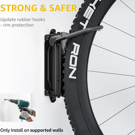 Swivel Bike Wall Mount – Vertical Rack, Holds Up to 66 lbs, Garage & Apartment