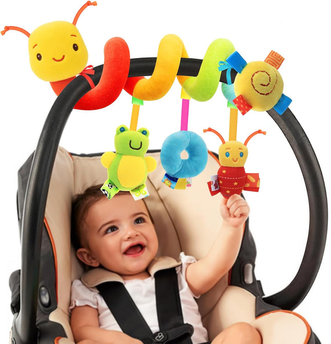 Baby Spiral Activity Toy – Soft Hanging Sensory Toy for Car Seat, Stroller & Crib