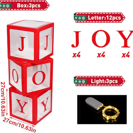 Christmas Light Box Decoration – Large Red Transparent Holiday Home Decor