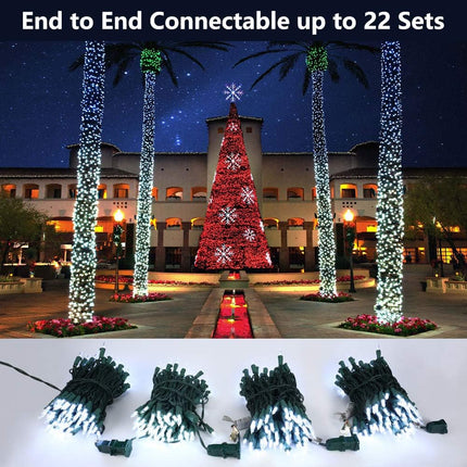 2 Pack 33ft 100 LED Christmas Lights – UL Certified Clear Mini Lights, Green Wire