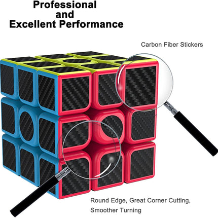Original 3x3 Speed Cube Fast Magic Puzzle Cube Carbon Fiber Toy for Kids