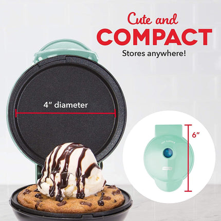 Compact Mini Griddle – Nonstick Surface, Space-Saving Design, Aqua