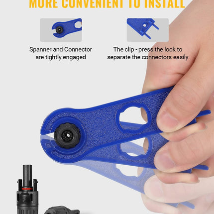 12-Pc Solar Panel Cable Connectors with Spanners – 6 Male/Female Pairs