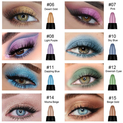 8Pcs Cream Eyeshadow Stick Set Shimmer Eye Shadow Palette 02 Colors
