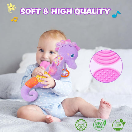 Baby Girl Musical Plush Toy – Rattle Stuffed Animal for 0–6 Months