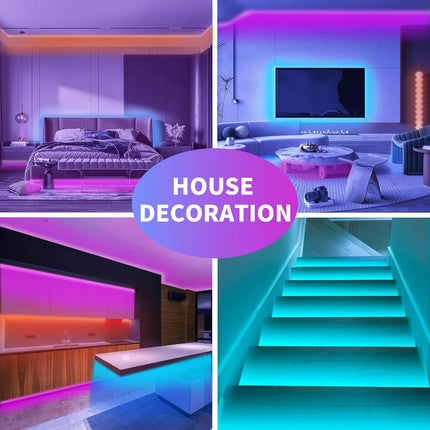 100ft RGB LED Strip Lights – Music Sync, App & Remote Control, Color Changing