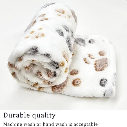 3-Pack Super Soft Pet Blankets – Fluffy Fleece with Paw Prints, Small