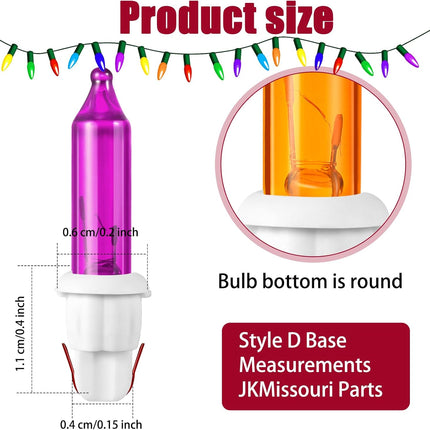 60PCS Mini Incandescent Replacement Bulbs 2.5V for Christmas Lights White Base