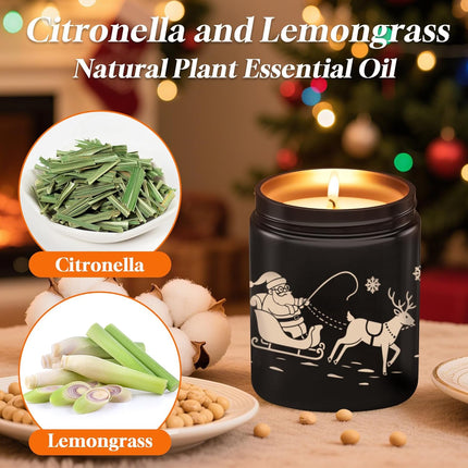 Christmas Citronella Candle 10oz – Scented Soy Wax Holiday Gift for Women & Home