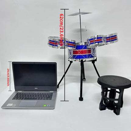 8-Piece Kids Drum Set, Blue, Musical Toy for Toddlers & Beginners