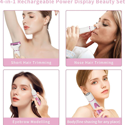 2026 Electric Razor for Women & Men – 4-in-1 Wet/Dry Hair Removal, Purple