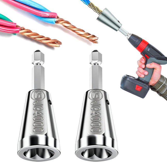 2026 Upgraded Wire Nut Twister Tool – 2PCS for 9-22 AWG with 6MM Hex Shank for Electricians